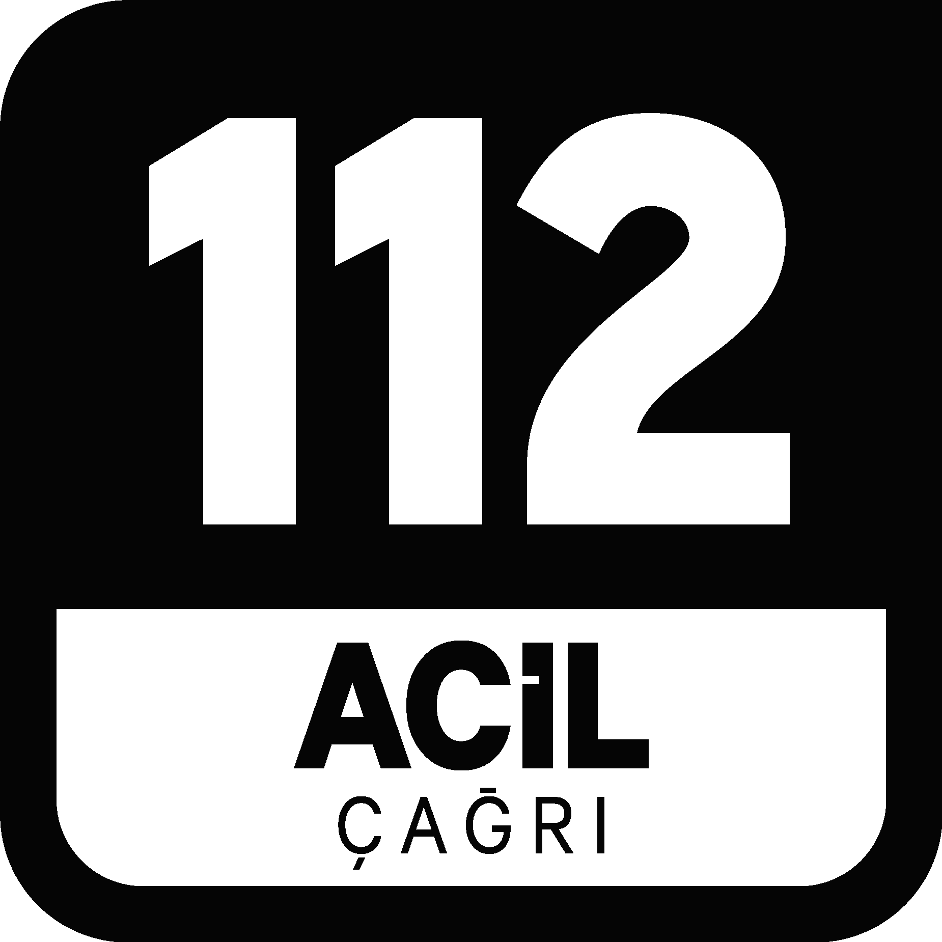 112 Acil ├Зa─Яr─▒ Black Logo Vector Logo